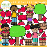 Fall Kids Apple Shapes Orchard Clip Art