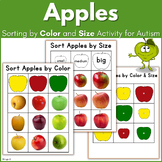 Apple Sorting by Color and Size Activity Speech Therapy Au