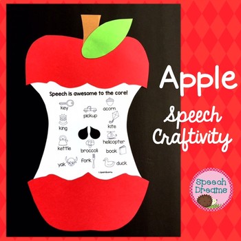 Preview of Apple Speech Therapy Craft for Fall Language and Articulation