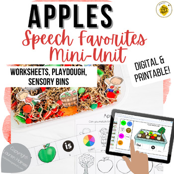 Preview of Apple Speech Therapy Mini Unit | Digital & Printable