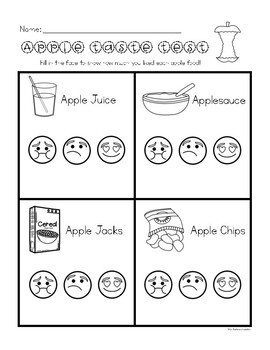 Apple Taste Test by Mrs La Cross Creates | TPT