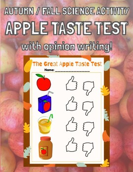 Preview of Apple Taste Test - Fall / Autumn Science Experiment with Opinion Writing