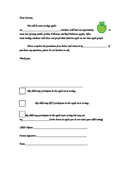 Preview of Apple Taste Test Permission Form