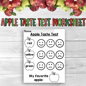 Apple Taste Test Worksheet *FREEBIE* by Perks of Teaching Kinder