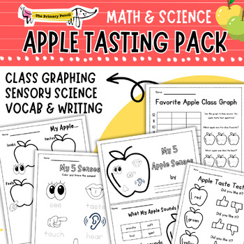 Preview of Apple Tasting Math & Science Activity Bundle | K-2 September Apply Study