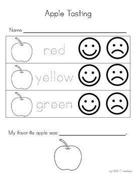 Preview of Apple Tasting - Recording Sheet