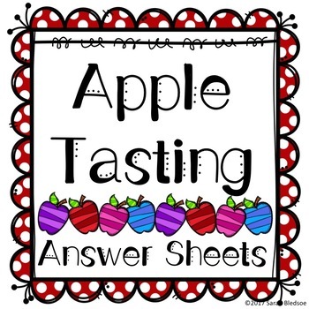 Preview of Apple Tasting Sheets