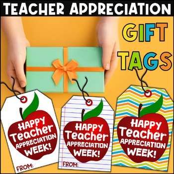 Preview of Teacher Appreciation Week Day Apple Gift Tags Thank You Cards End Of School Year