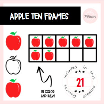 Preview of Apple Ten Frames Set | Personal and Commercial use