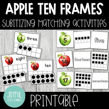 Preview of Apple Ten Frames Subitizing Matching | Fall Apples Ten Frames | Back to School