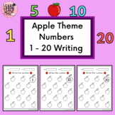 Apple Theme 1-20 Number Writing Worksheets