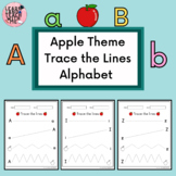 Apple Theme Alphabet Tracing Lines Fine Motor Skills Worksheets