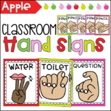 Apple Theme Classroom Hand Signals | ASL