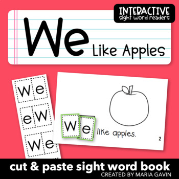 Preview of Apple Theme Fall Emergent Reader: "WE Like Apples" Sight Word Book