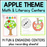 Apple Theme Fall Math and Literacy Centers for Preschool, 