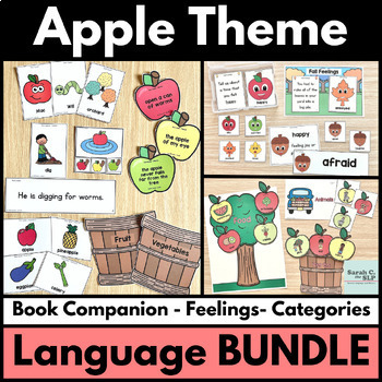 Preview of Apple Theme Language Bundle with Bad Apple, Feelings, & Vocabulary Categories