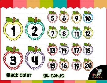 apple theme number 1 20 flash cards polka dots 48 cards printable