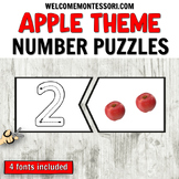 Apple Theme Number Puzzles for Math Centers - Counting 0 to 10