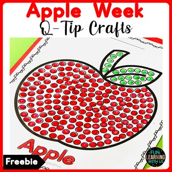 Preview of Apple Theme Week Q-Tip Craft | Fall Cotton Swab Freebie