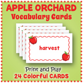 Apple Themed Activity Cards - 24 Apple Vocabulary Words