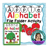 Apple Themed Alphabet File Folder Game to Practice Upperca