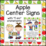 Apple Theme Classroom Center Signs