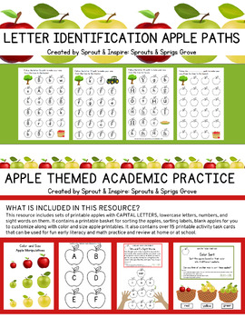 Preview of Apple Themed Early Literacy and Math Activities - BUNDLE DEAL!