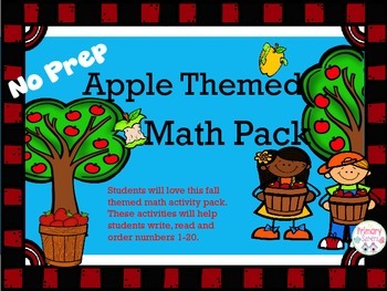 Preview of Apple Themed Math Pack Numbers 1-20