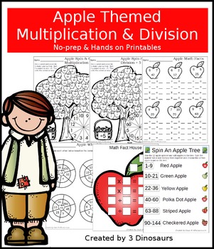 Preview of Apple Themed Multiplication & Division