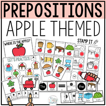Preview of Apple Themed Prepositions Activities for Speech Therapy - Spatial Concepts