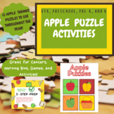 Apple Themed Puzzles Activity for UTK, Preschool, Pre-K, and K
