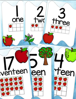 apple themed classroom decor numbers posters 0 to 20 by lets learn smore