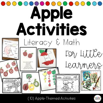 Preview of Apple Literacy and Math Activities Bundle |  Letter ID |  Numbers |  Labeling