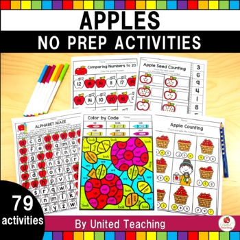 Preview of Apples Activities | Johnny Appleseed | No Prep Apple Worksheets | September