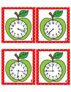 Apple Time to the Minute Scoot Game by Precious Items | TpT