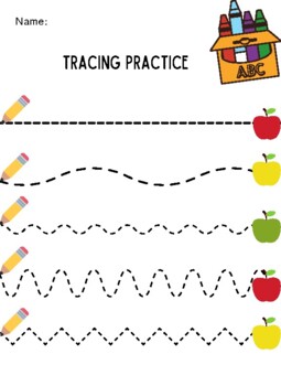 Apple Tracing Worksheet by Little Hands At Play | TPT