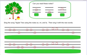 Preview of Apple Tree: A folk song with rhythm activities