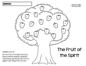 Apple Tree Color by Word Fruit of the Holy Spirit by TeacherWhoLovesJesus