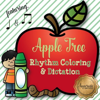 Preview of Apple Tree Coloring/Dictation Page