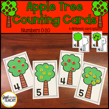 apple tree counting cards for numbers 0 20 by just teachy megan conway