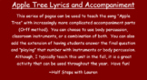 Apple Tree Lyrics and Accompaniment