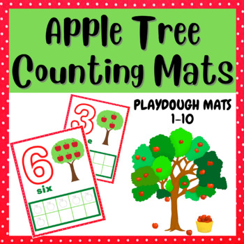 Preview of Apple Tree Math Mats-Apples Theme 1-10 Play Dough Counting Mats