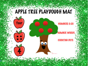 FREE Printable Apple Tree Playdough Mat for Addition