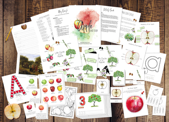 Preview of Apple Unit Study | Montessori and Charlotte Mason Watercolor Apple Fall Study