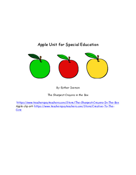 Preview of Apple Unit for Special Education