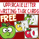 Apple Uppercase Letter Writing Task Cards | FREE Fine Moto