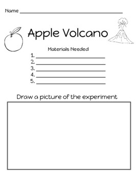 Preview of Apple Volcano Activity Worksheet