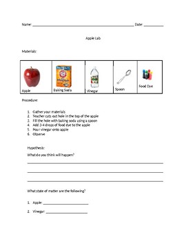 apple volcano worksheets teaching resources teachers pay teachers