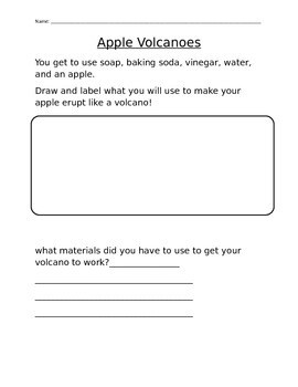 apple volcano worksheets teaching resources teachers pay teachers