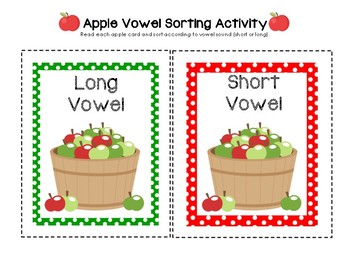 Apple Vowel Sorting Activity